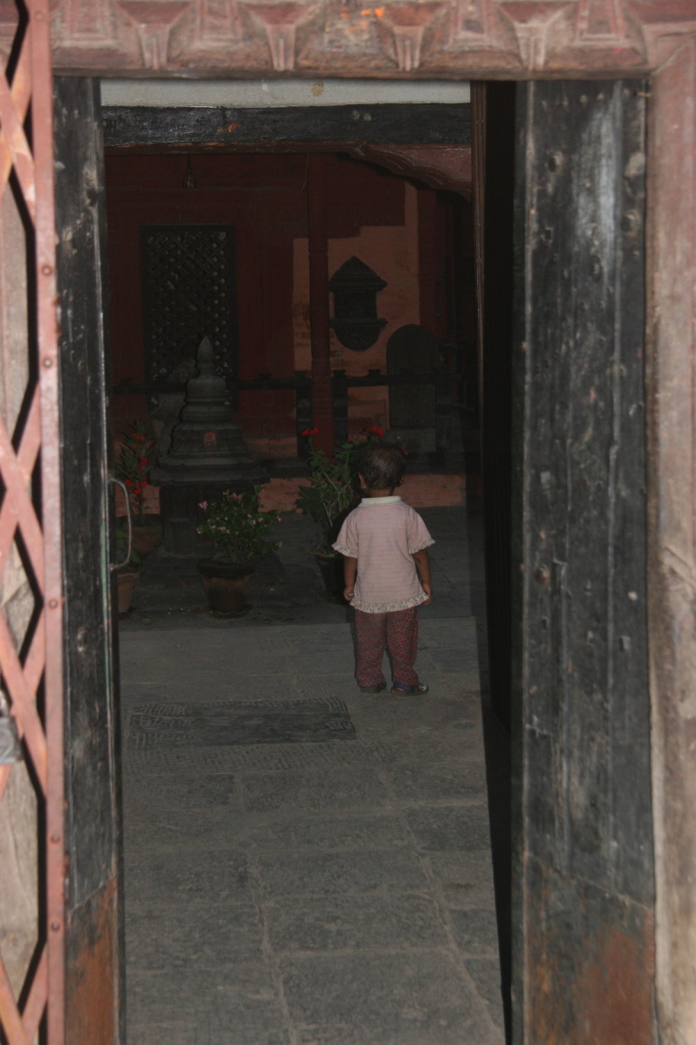 Young boy in temple