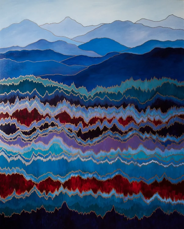 MOUNTAIN PULSE acrylic on canvas Size: 48" x 60"