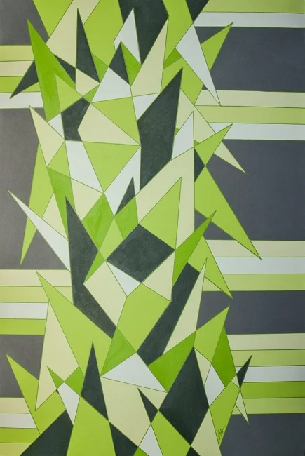 GREEN SHARP acrylic on canvas Size: 24" x 36"