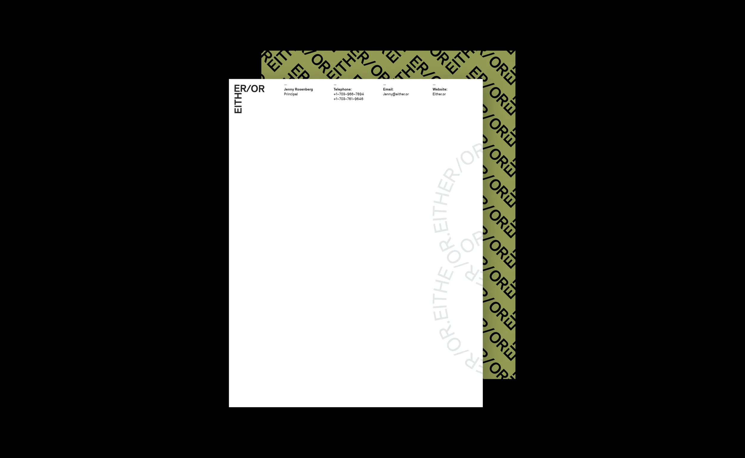 EITHER/OR : APPLICATION 2 : LETTERHEAD