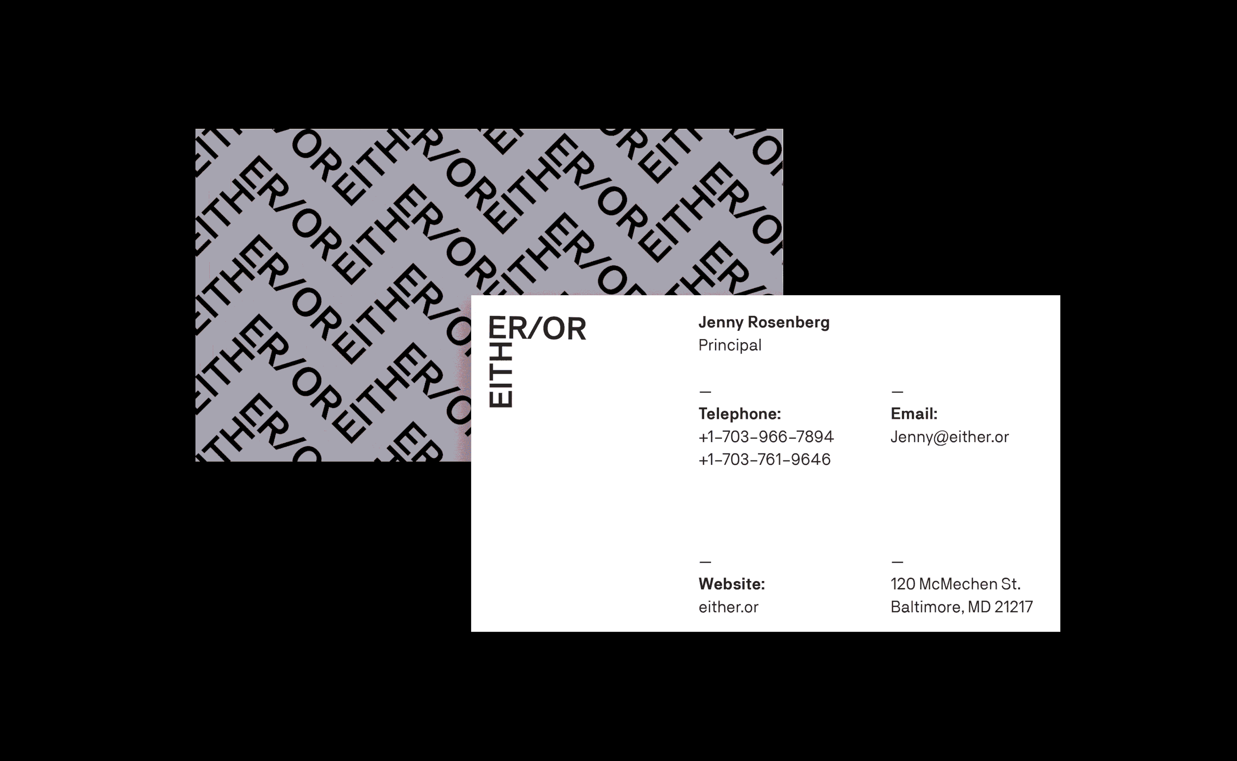 EITHER/OR : APPLICATION 2 : BUSINESS CARD