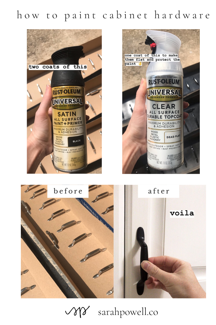 Cheap And Easy Diy How To Spray Paint Cabinet Hardware Sarah Powell