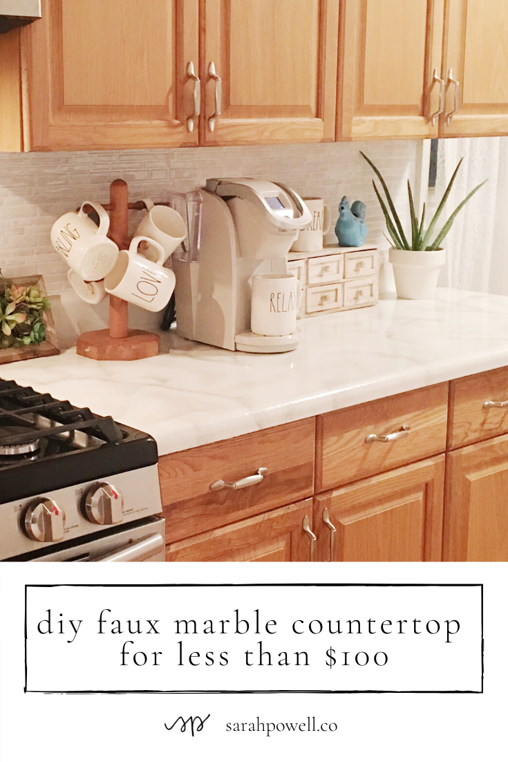 Faux Diy Marble Countertops For Under 100 Sarah Powell