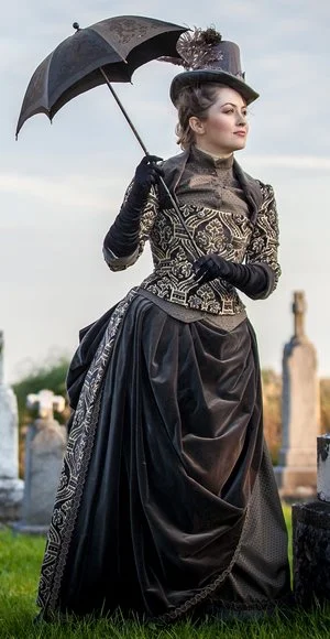 1887 Grey Bustle Gown | Waisted Efforts 1887 Grey Bustle Gown | Waisted Efforts