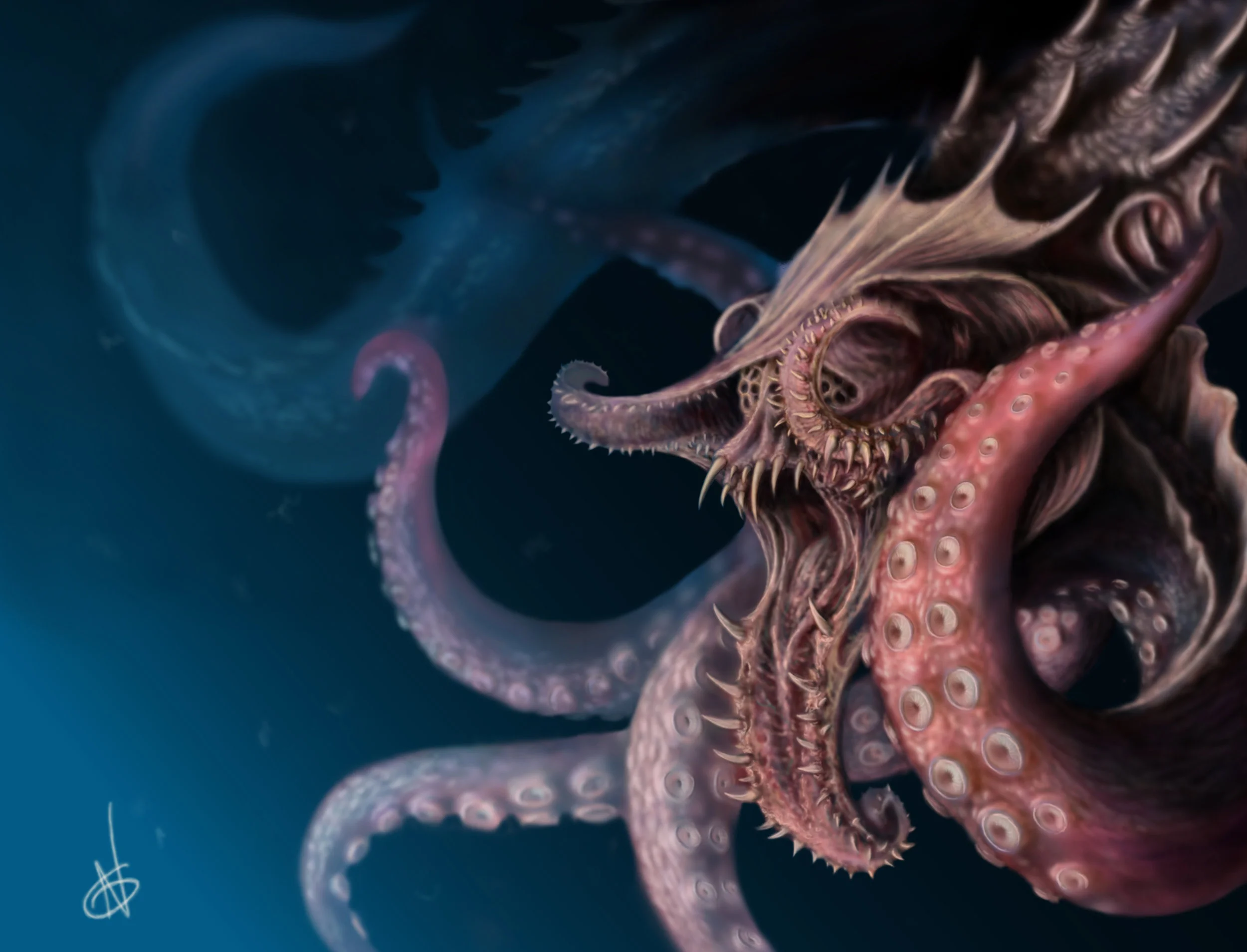 Early exploration of more deadly, alien, sea beasts, inspired by Lovecraft and the incredibly scary things that live deep in our oceans.