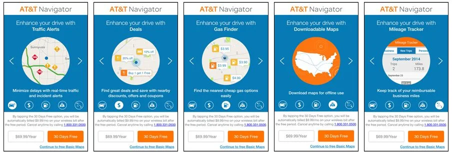 APP PROMO SCREENS - AT&T NAVIGATOR
