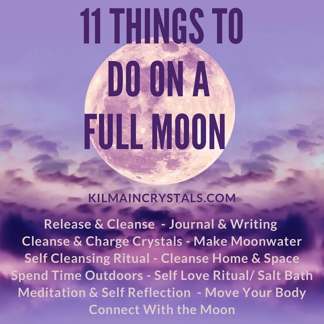 11 different ways to harness and work with the powerful energy of the Full Moon 🌕⁣
✨💜 KilmainCrystals.com/blog/full-moon⁣
⁣
#fullmoon #fullmoonritual #fullmoonrituals #fullmoonnight #fullmoonlove #fullmoonmagic #moonmagick #ritualmagic #spellmagic 