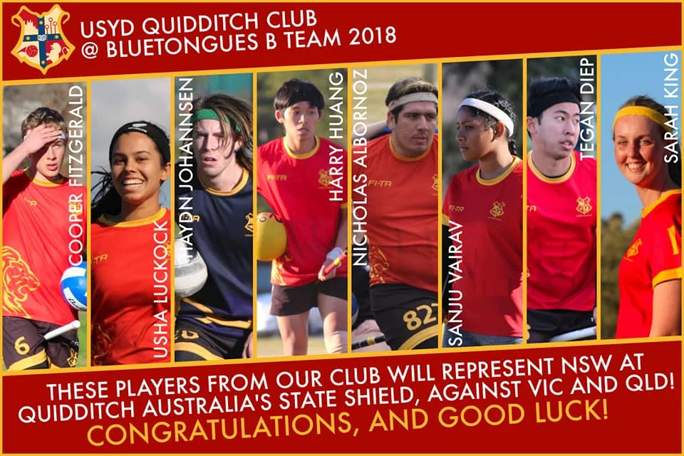 cooper fitzgerald, usha luckock, haydn johannson, harry huang, nicholas albornoz, sanju vairav, tegan diep, sarah king, ajantha abey, and ashan abey - ten usyd players selected to play for the nsw blue tongues B team in the 2018 state shield.