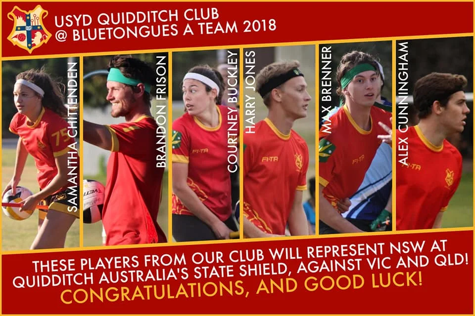 Samantha Chittenden, brandon frison, Courtney Buckley, harry jones, max brenner, and alex cunningham - six usyd players selected to play for the nsw blue tongues a team in the 2018 state shield.