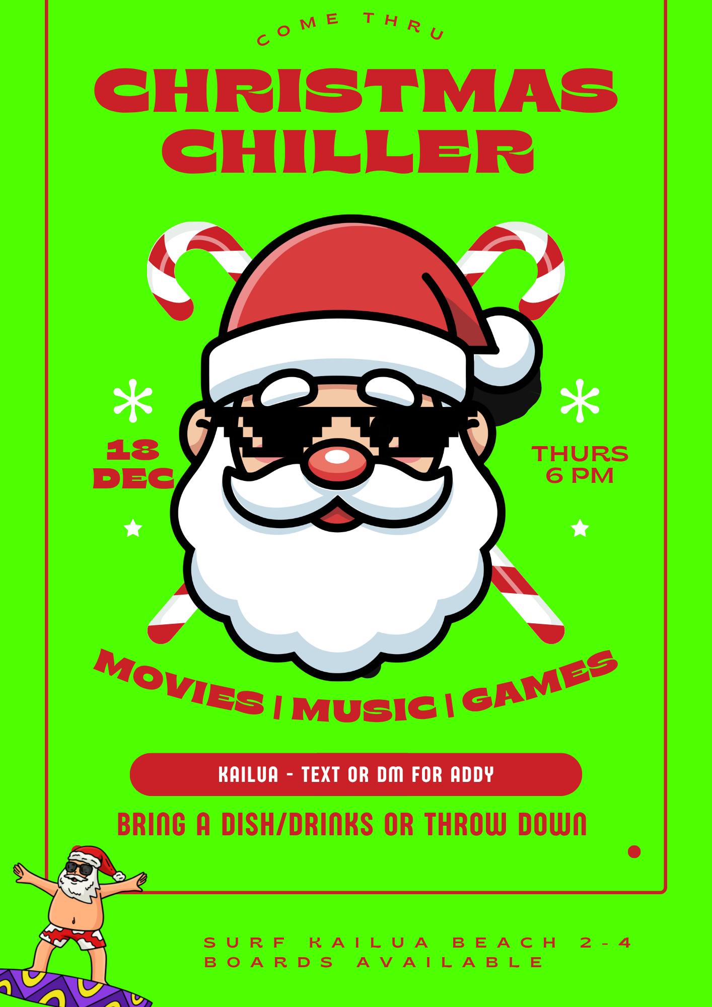 Black White Santa Claus Christmas Party Flyer.png