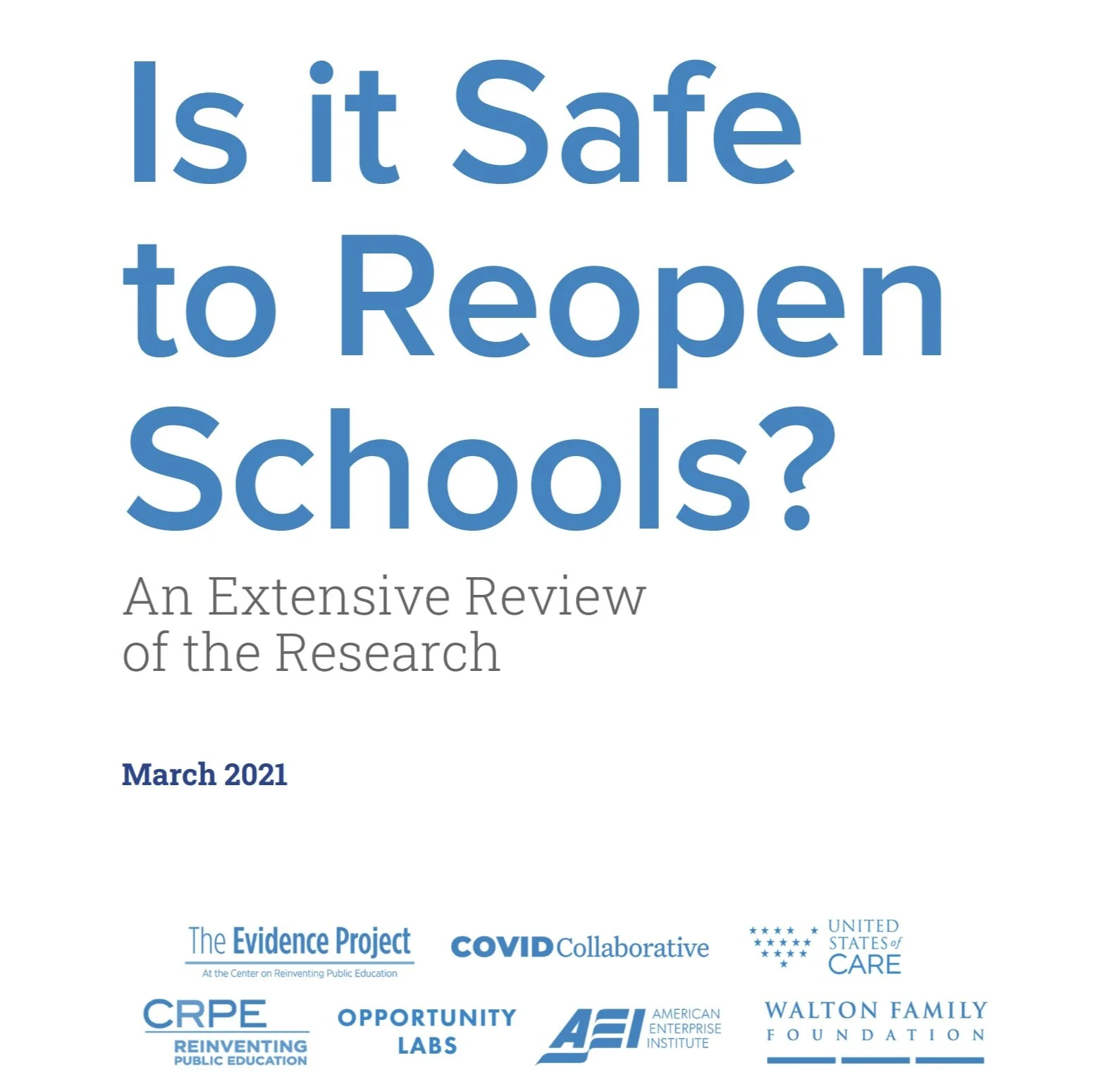 Is it Safe to Reopen Schools? An Extensive Review of the Research