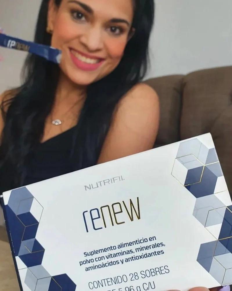 Woman Holding a Box and a Packet of Nutrifii Renew, Best Supplement to Increase HGH