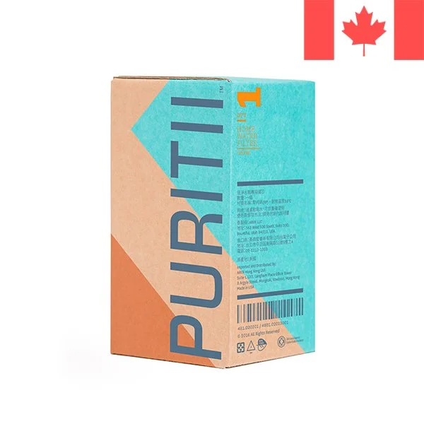 Puritii Best Portable Water Filter for Bacteria, Viruses, Chemicals, Heavy Metals - Box (Canada)