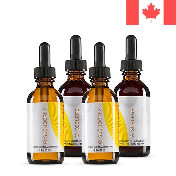 Slenderiiz - Slenderiix & Xceler8 2-Pack - Best Homeopathic Weight Loss Drops (Canada)