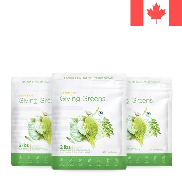 Slenderiiz Giving Greens 3-Pack - Best Veggie Powder Drink (Canada)
