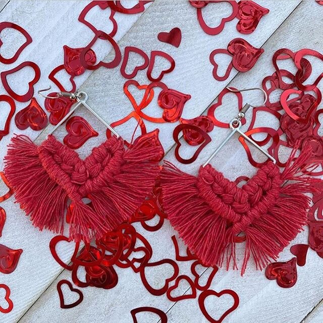 We are so excited to be carrying these beautiful &amp; customizable handmade earrings 🥰❤️😍 arriving just in time for Valentine&rsquo;s Day! @twistedfringe_