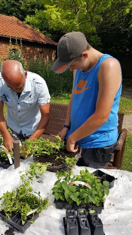 Ryan getting involved in horticulture at Brett Vale.