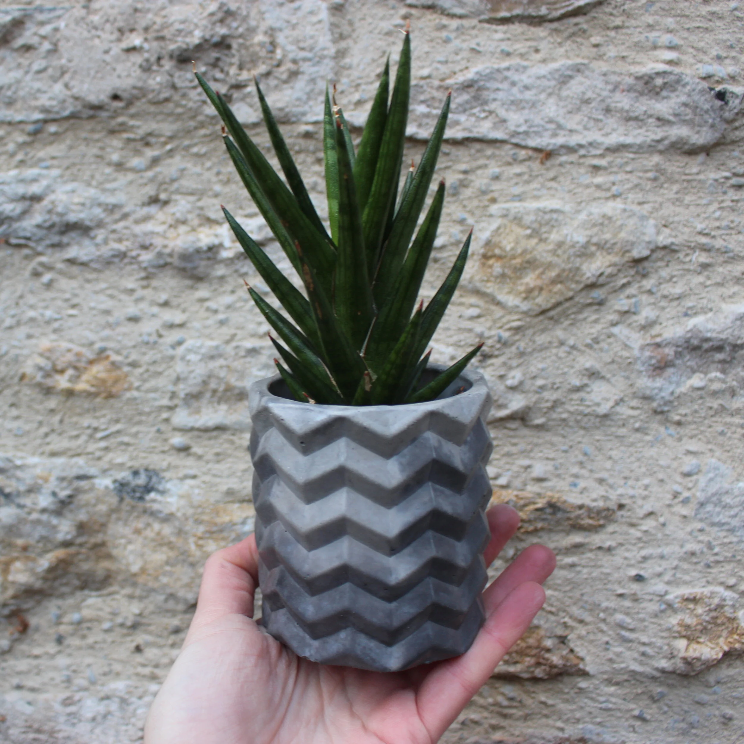 Zig Zag Pen Pot Grey Charc