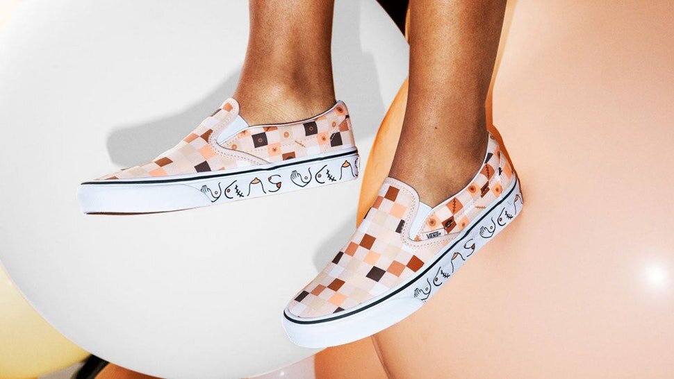 breast cancer awareness vans slip on