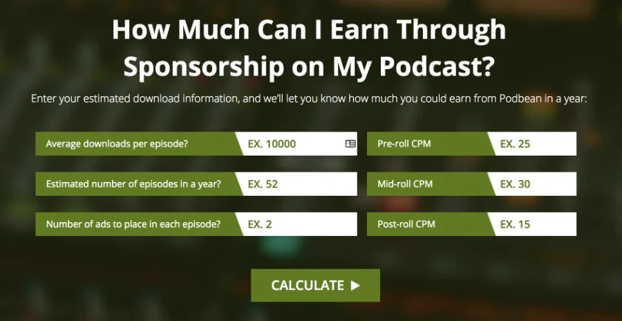 Podbean offers its own platform for pre-roll, mid-roll, and post-roll ads.