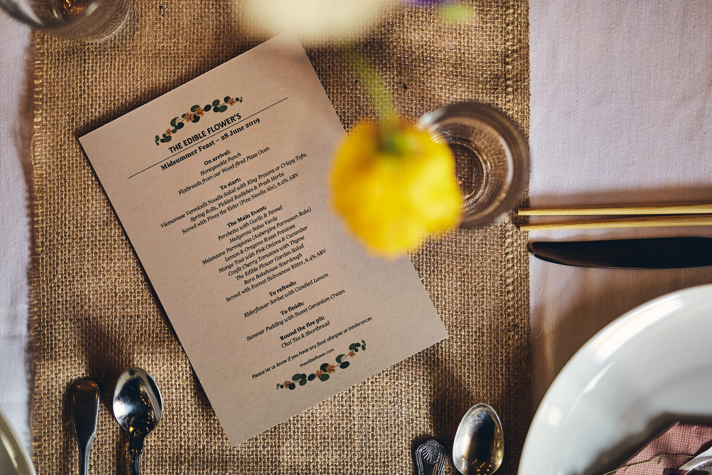 Midsummer Feast menu