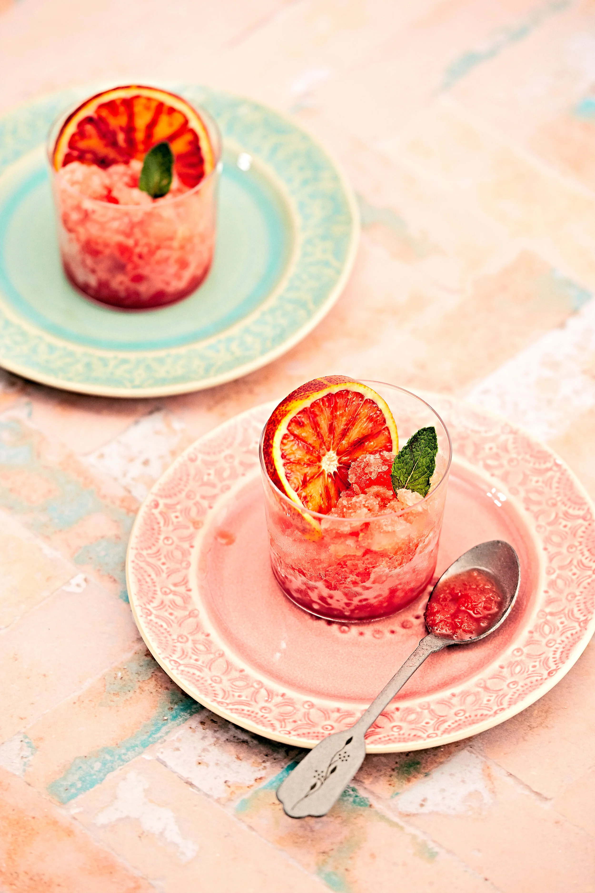 Blood orange granita