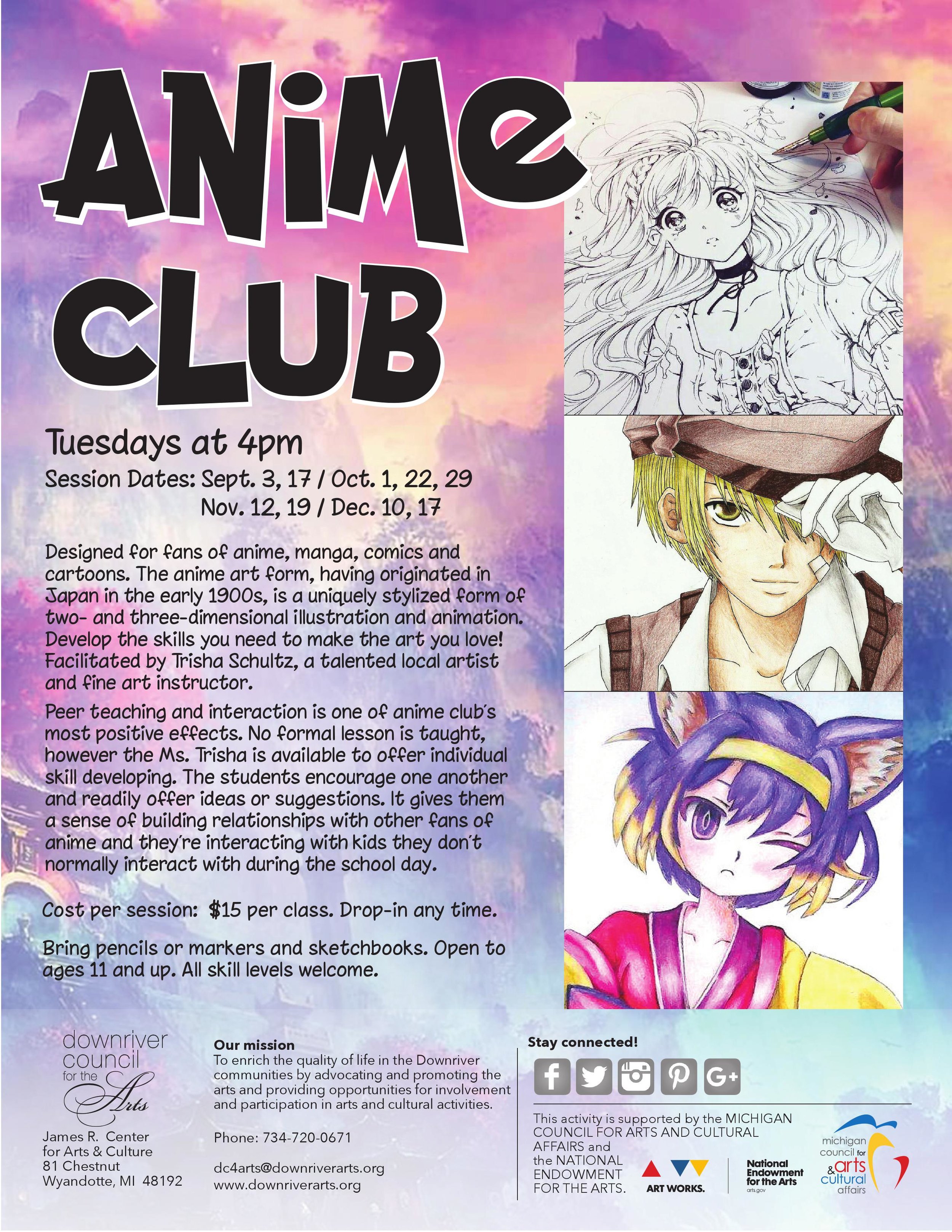 Anime Club - Fall 2019 — Downriver Council for the Arts