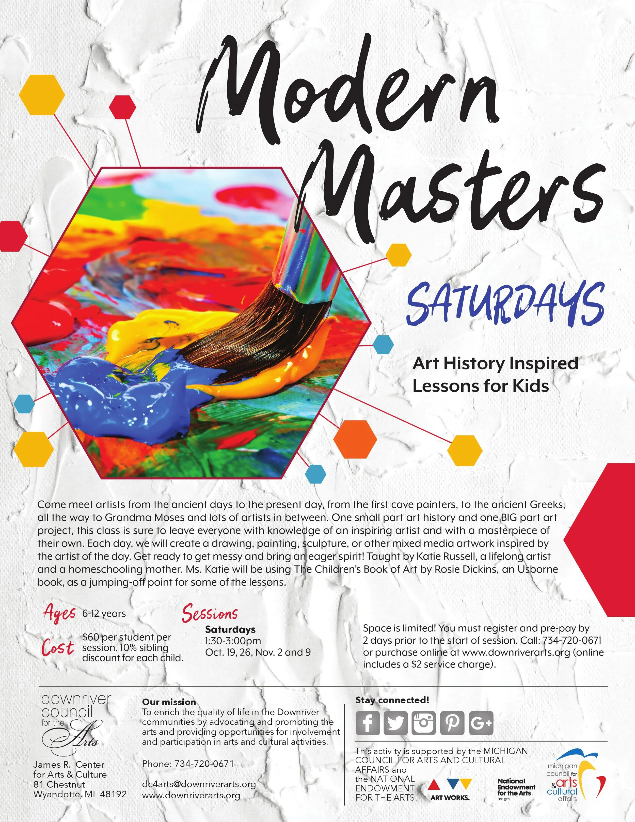 Saturdays from 1:30-3:00 pm Oct. 19, 26, Nov. 2 and 9