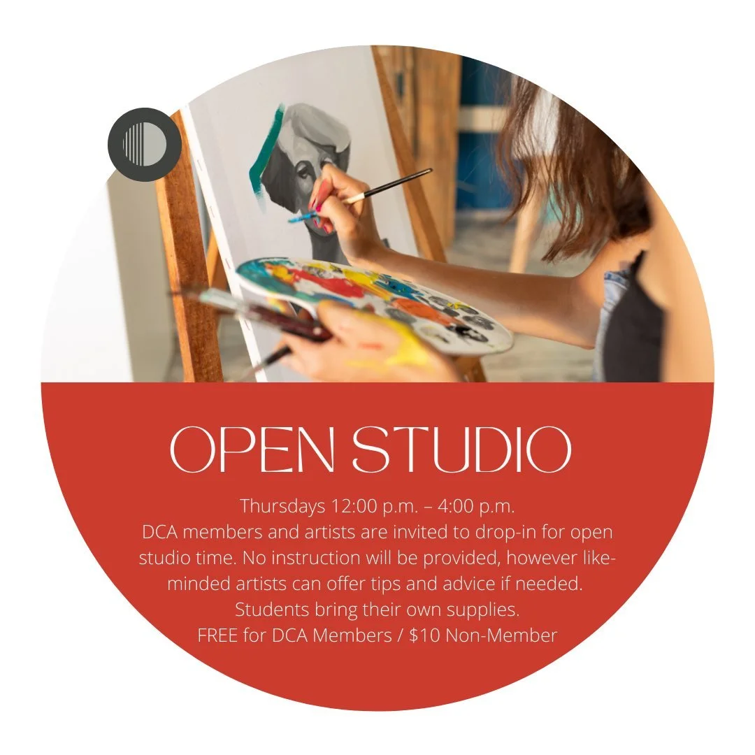 Every Thursday is open studio at the DCA! 12-4pm. Artists are invited to drop-in to create and socialize on the lower level. FREE for current members. Non&ndash;members cost is $10.00, payable at the DCA office. 

#openstudio #dca #dropin #studio #ar