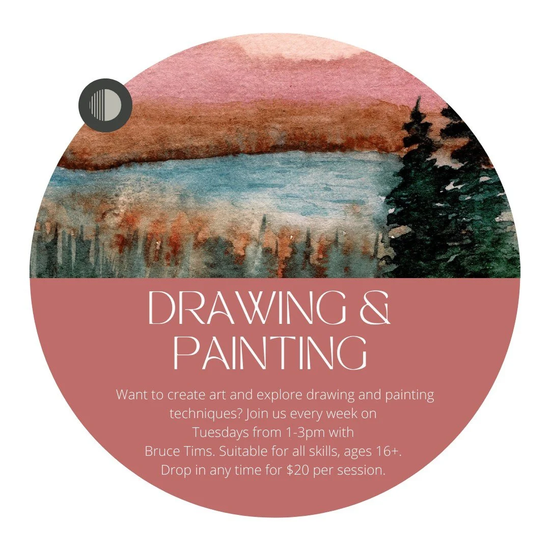 Join the creative fun in Painting &amp; Drawing! 🎨 All skill levels welcome. Ages 16+. Tuesdays from 1:00 p.m. &ndash; 3:00 p.m. 
Led by Bruce Tims, these sessions feature personal coaching, cool demonstrations, and group vibes. Bring your own suppl