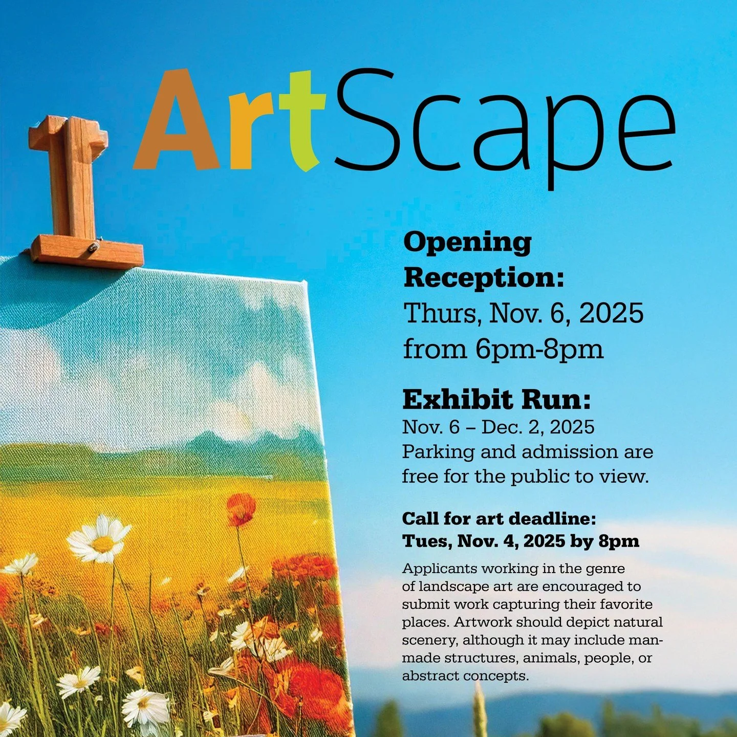 Got a favorite place that inspires your art? Show us!
The Artscape Call for Art is open now &mdash; and we want to see how you bring landscapes to life. Whether you work in-studio or paint en plein air (outdoors), this is your chance to share your vi