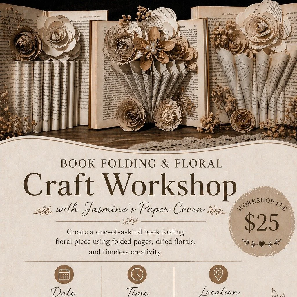 There&rsquo;s something magical about turning paper into art&hellip;

Join us for Book Folding and Florals on May 18 and create your own sculptural book piece&mdash;where pages bloom into something beautifully unexpected.

No experience needed, just 