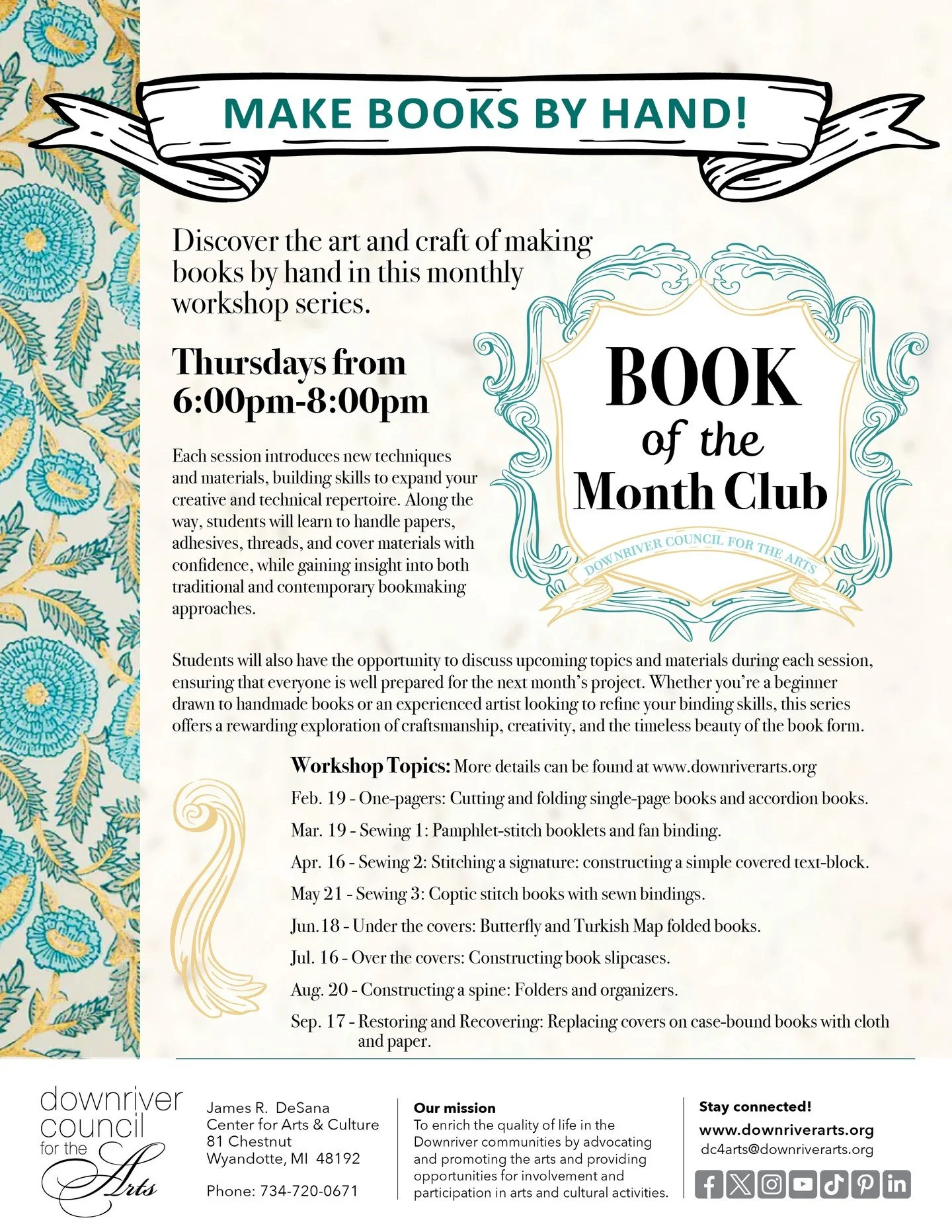 Not your typical &lsquo;book club&rsquo;&hellip; 👀 In Book of the Month Club, you&rsquo;ll learn to CREATE books. Fold, stitch, and experiment with unique book structures where every session is completely different. No pressure, just hands-on creati