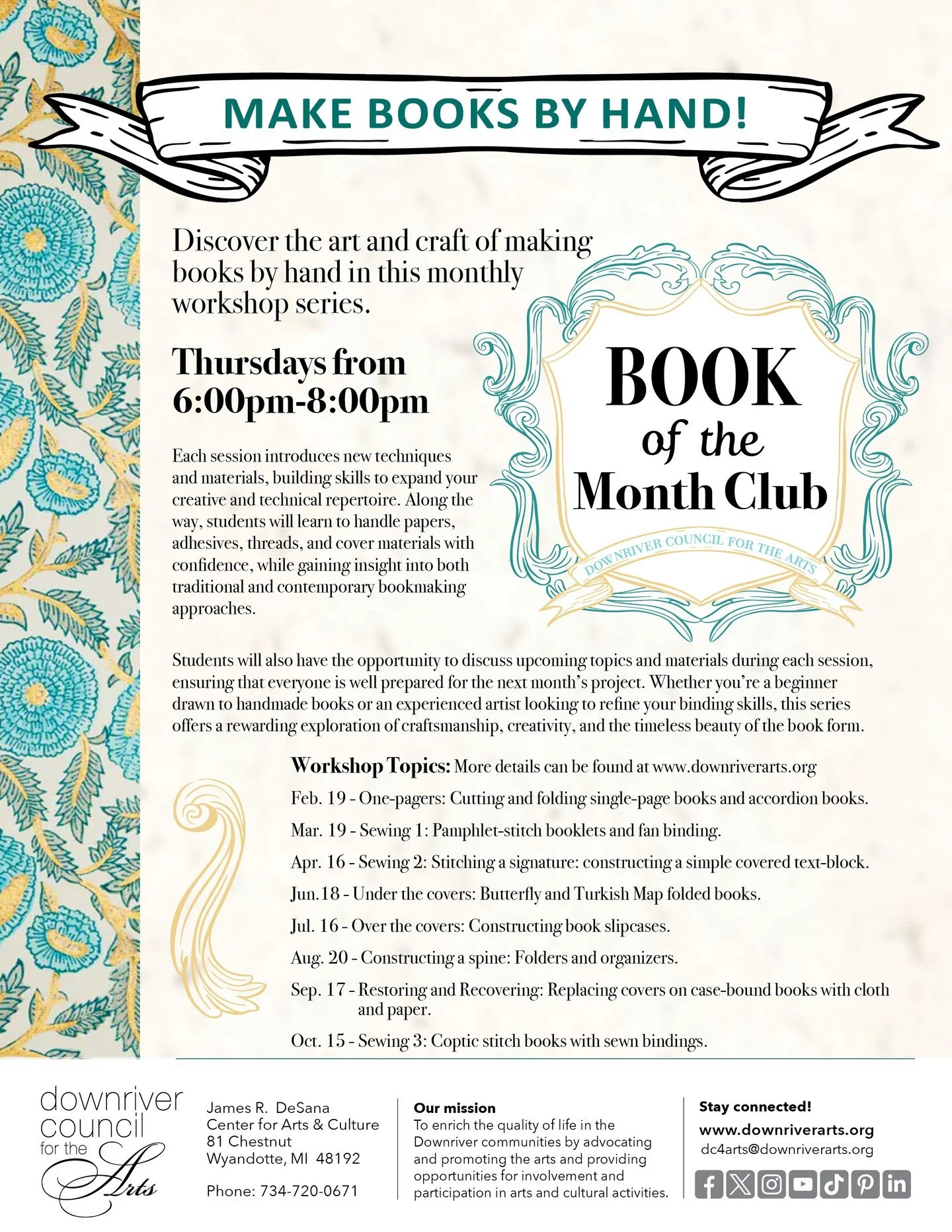 The DCA&rsquo;s Book of the Month Club explores the art and craft of handmade books through folding, sewing, binding, paper, adhesives, covers and more. Each month brings a new technique and a new project to add to your creative toolbox. ✂️📖

And he