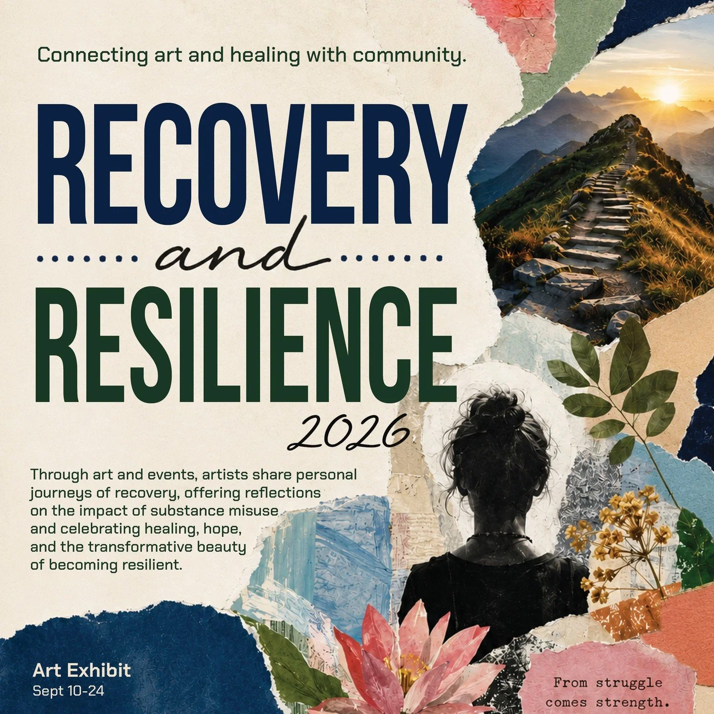 CALL FOR ART!  Recovery &amp; Resilience
An art exhibit and events where artists share their path to recovery, how substance misuse impacted their lives and how they show their resilience. No cost to enter. The exhibit explores the many ways we heal,