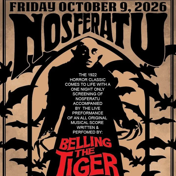 🦇 **THE NIGHT BELONGS TO NOSFERATU.**
Step into the eerie world of the original 1922 *Nosferatu* for a one-night-only cinematic experience at the Downriver Council for the Arts. But this isn't just a movie screening...

🎬 *Nosferatu* (1922)
🎸 LIVE