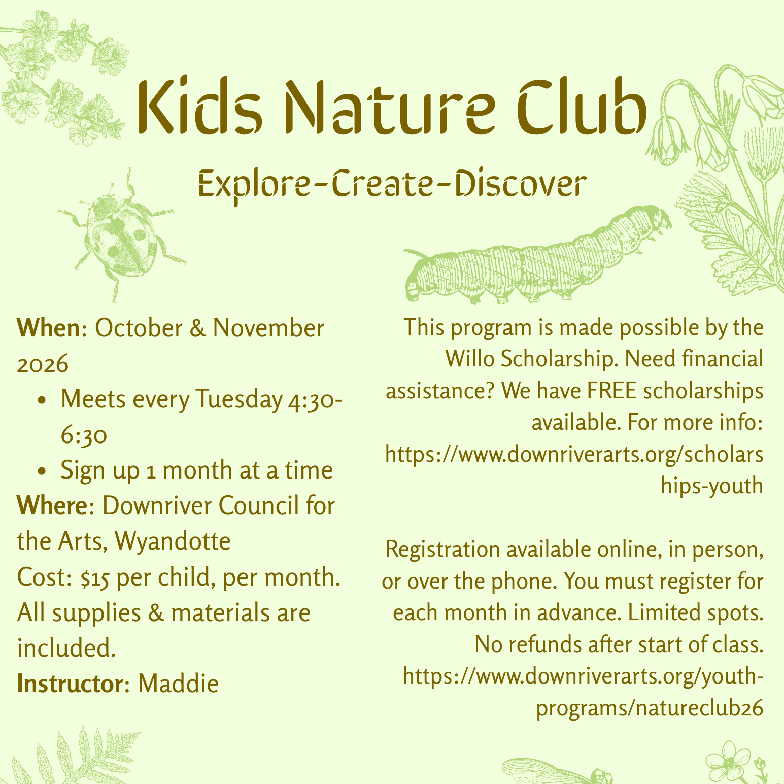 Kids Nature Club - Fall 2026 