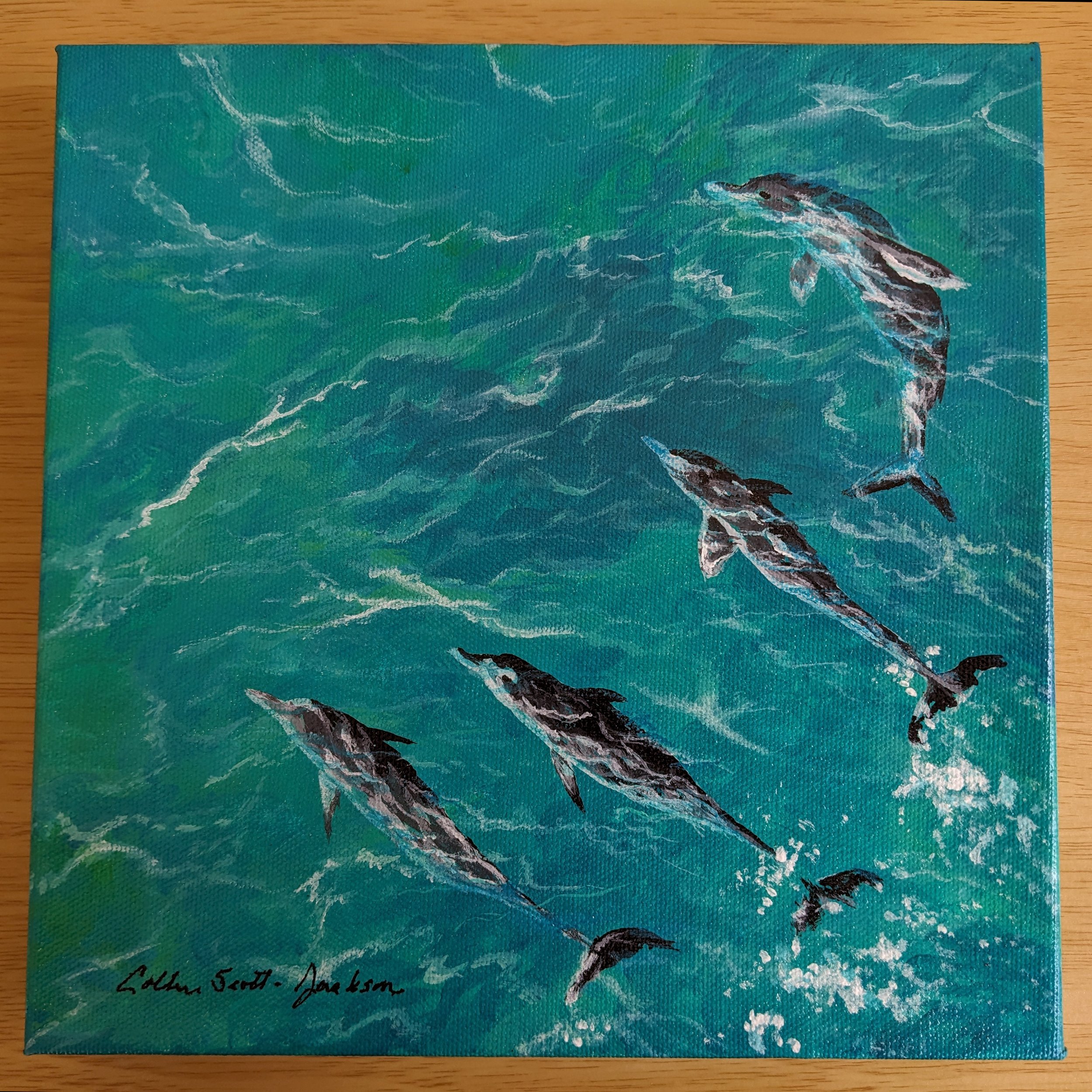 Sunlit Sprint | Colleen Scott-Jackson | Acrylic paint on canvas | 10 x 10 x 1.5 inches | $199

Throughout my life I have used many different media. I like to explore and try new things. Lately, I enjoy using acrylic paint and photography to capture t