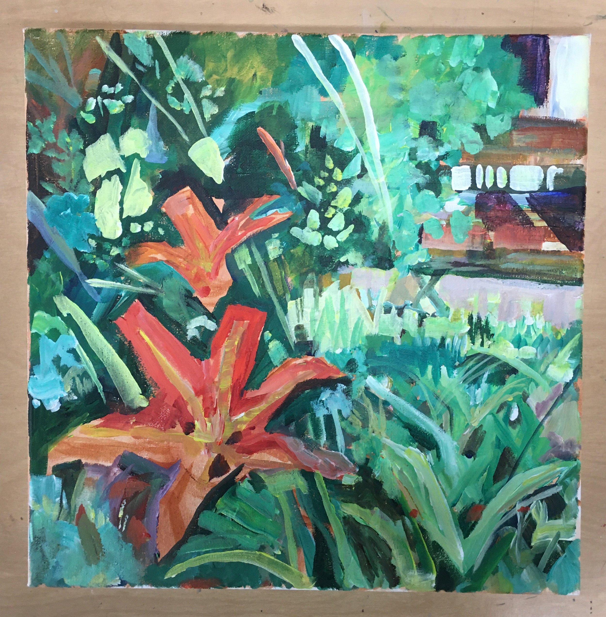 Tim Porter | Daylily  | Acrylic on canvas  | 14x14 |  $125  |  @timporterartist
