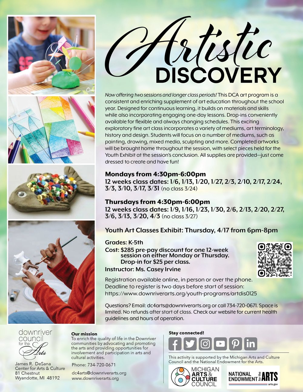 Artistic Discovery: Grades K-5 Winter 2025 — Downriver Council for the Arts
