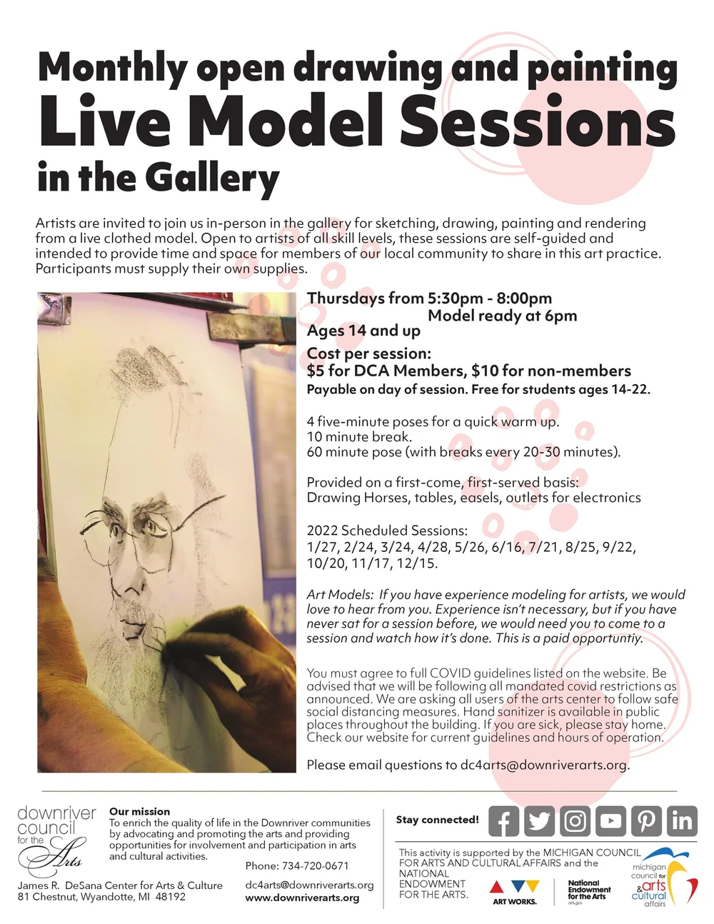 Model Drawing Session Monthly Live Model Sessions in the Gallery 2022 — Downriver Council for ...