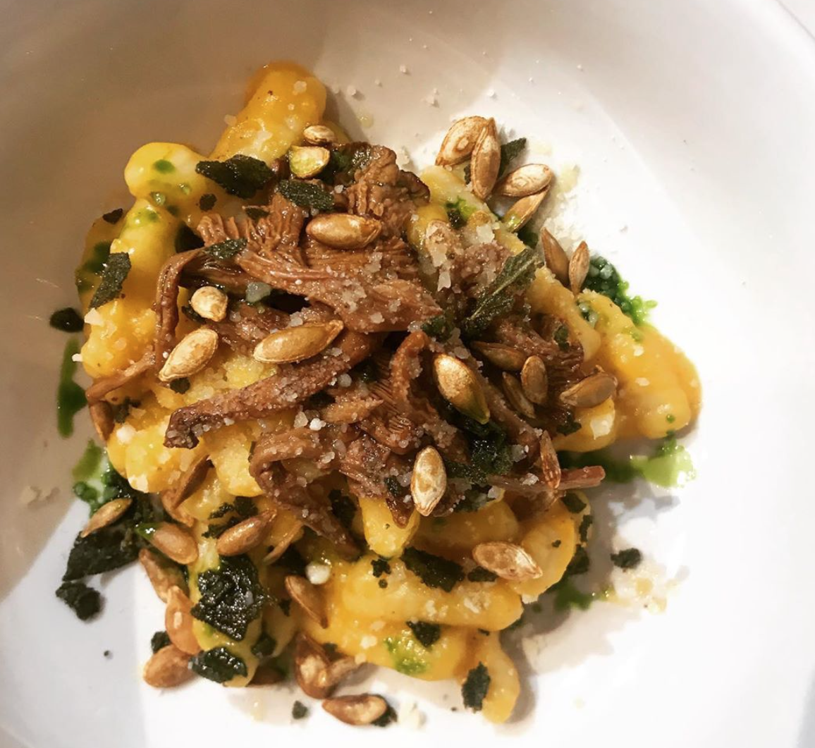 Pasta With Butternut Squash Brown Butter Mushroom Confit Toasted Pepitas And Fried Sage Cookshop