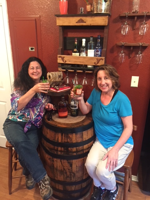  Kind of a tradition after a long ride…enjoying an ice cold beverage.&nbsp; The girls made homemade sassafras tea. 