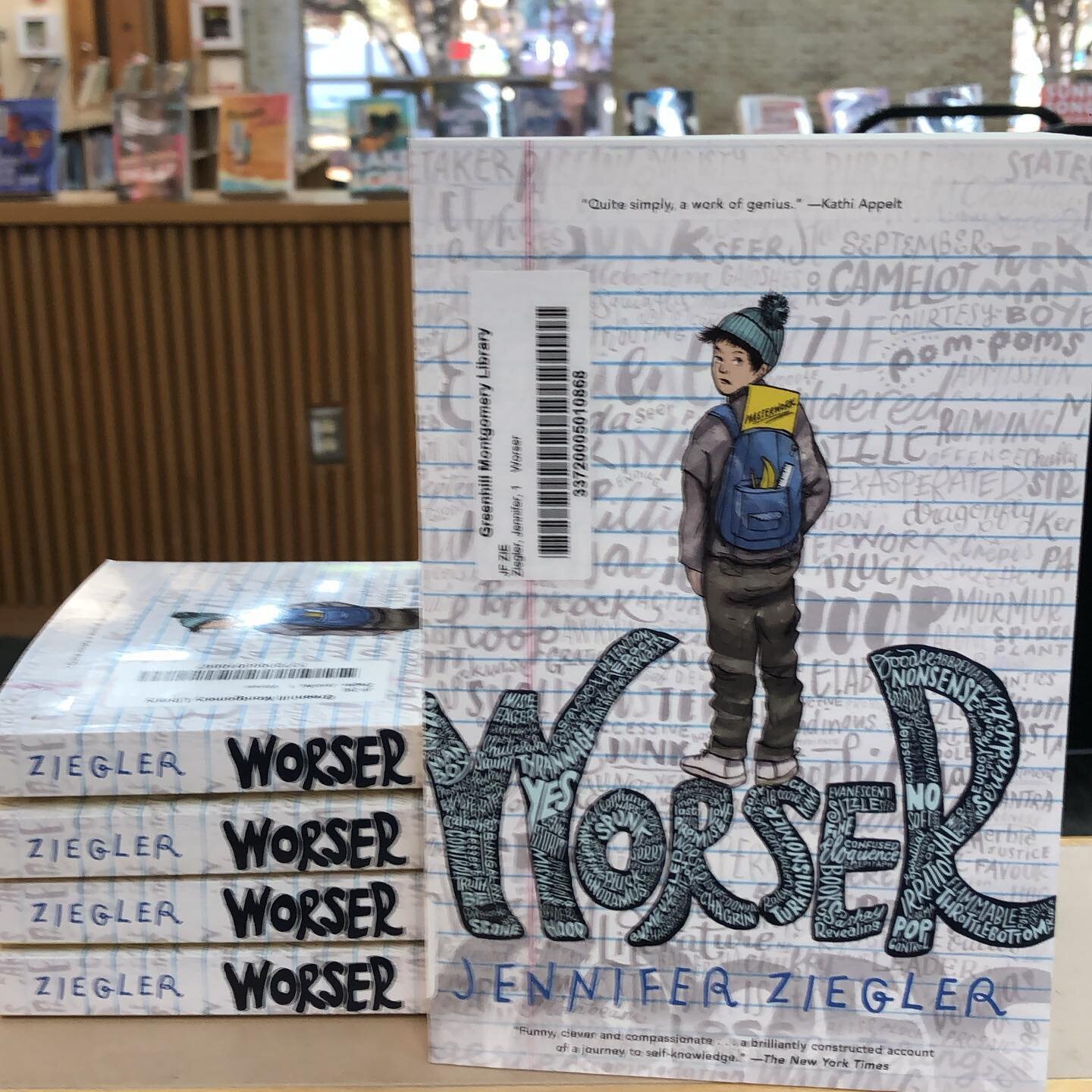 Excited to see Jennifer Ziegler next week and hear her speak with middle school readers and writers! #worser #middlegradebooks #schoolvisits