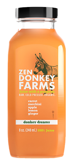 Zen Donkey Farms - Organic Juice Beverage Label and Logo Design