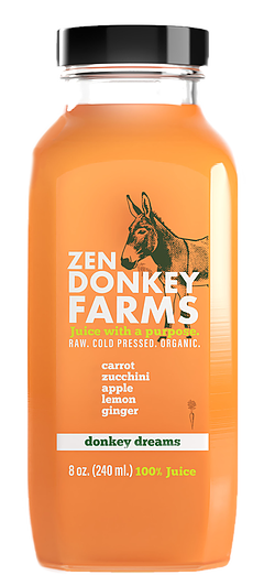 Zen Donkey Farms - Organic Juice Beverage Label and Logo Design