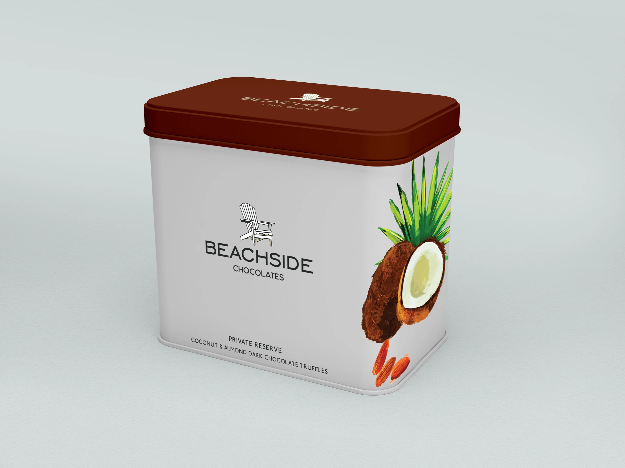 Beachside chocolates - box package design