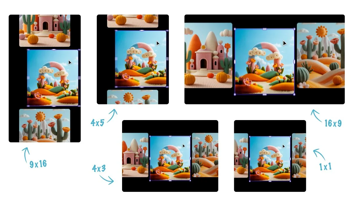 Various aspect ratios for socials