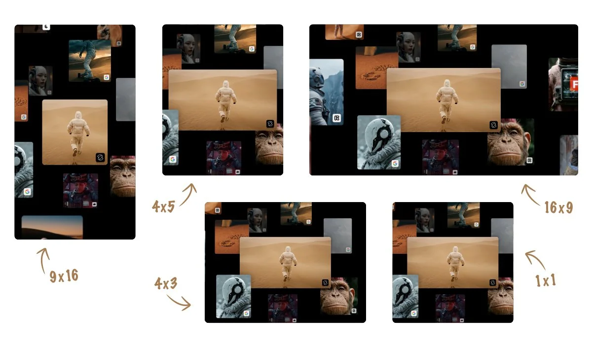 Various aspect ratios for socials
