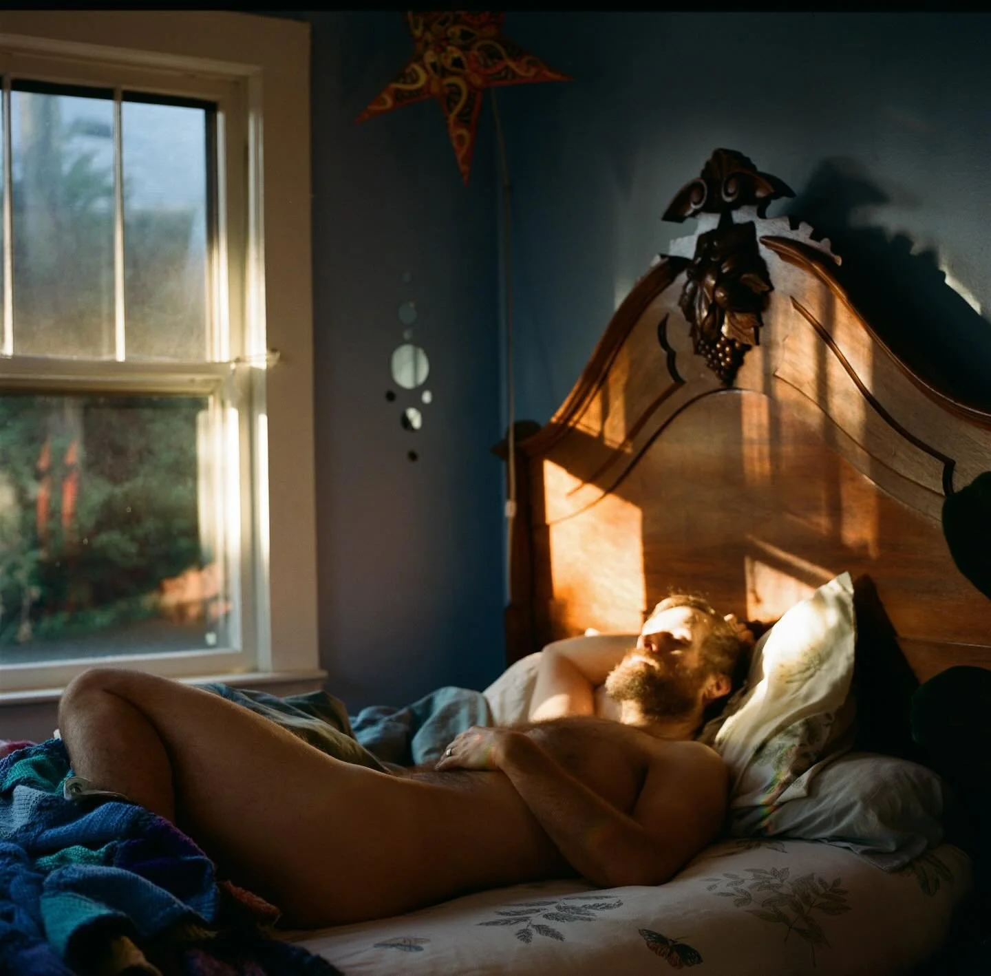 Last frame of the roll, first thing in the morning. Nearly two decades have come and gone since I went to a friends&rsquo;s house warming and this young scruffy, but sweet guy took off his shoes and offered them to me because my feet were cold. 

Tha